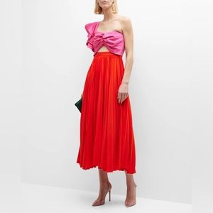 AMUR Cleopatra Pleated One-Shoulder Midi Dress